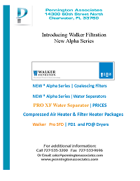Walker Filtration Alpha Series 